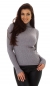 Preview: Modischer Rippstrick Rollkragen Pullover in silver