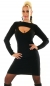 Preview: 2in1 Rippstrick-Midikleid mit Bolero in schwarz