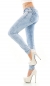 Preview: Slim Fit Schnee Jeans mit Push Up Effekt in acid blue