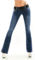 Preview: Middle Waist Bootcut-Jeans in super heller Waschung inkl. Gürtel - blue washed