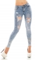 Preview: #Highwaist #Slim Fit Jeans mit Glamour Skull