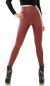 Preview: High Waist Thermo Leggings mit Zipper im Kunstlederlook - bordeaux