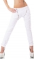 Preview: Crash-Jeans mit diagonaler Knopfleiste in weiß