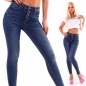 Preview: Sexy Skinny-Jeans mit Button-Leiste in blue washed