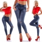 Preview: Moderne Stretchjeans mit Vintage-Effekten in blue washed