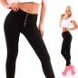 Preview: Sexy Skinny-Jeans mit Button-Leiste in schwarz