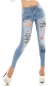 Preview: Sexy Vintage-Jeans mit Schmuck-Patches in ice blue