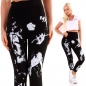 Preview: Leggings mit kontrastfarbenen Print - schwarz