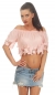 Preview: Carmen-Shirt mit süsser Blumen-Bordüre in rosa