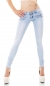 Preview: Skinny-Jeans mit süssen Zier-Zippern in light blue