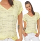 Preview: Lässiges Oversize Shirt mit Glitzer-Schriftzügen in gelb