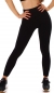 Preview: Modische High Waist Stretch Leggings in schwarz