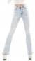 Preview: High Waist Bootcut Jeans mit mit Push Up Effekt in light blue