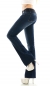 Preview: Modische Bootcut-Jeans mit breitem Stretch-Gürtel in dark blue