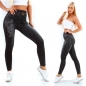 Preview: High Waist Thermo-Leggings mit Nieten-Verzierung - schwarz