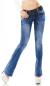 Preview: Modische Middle Waist Bootcut Jeans mit Vintage-Effekten - blue washed