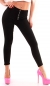 Preview: Sexy Skinny-Jeans mit Button-Leiste in schwarz