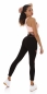 Preview: Moderne Fitness-Leggings im High Waist Look  mit Blumenprint - schwarz / rosa