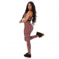 Preview: Figurbetonte Highwaist Leggings mit Wabben-Muster - schwarz/rosa