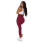 Preview: Figurbetonte Highwaist Leggings mit Wabben-Muster - schwarz/magenta