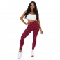 Preview: Figurbetonte Highwaist Leggings mit Wabben-Muster - schwarz/magenta