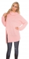 Preview: Oversize-Strickpullover mit modischen Schlitz-Cutout - rosa