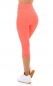 Preview: Figurbetonte 3/4 Push Up Leggings im High Waist-Look - neon aprico