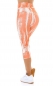 Preview: 3/4-lange High Waist Leggings mit modischen Print - orange