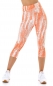 Preview: 3/4-lange High Waist Leggings mit modischen Print - orange