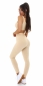 Preview: Modische High Waist Stretch Leggings in beige