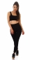 Preview: Modische High Waist Stretch Leggings in schwarz