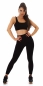 Preview: Modische High Waist Stretch Leggings in schwarz