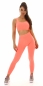 Preview: Modische High Waist Stretch Leggings in neonorange