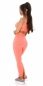 Preview: Modische High Waist Stretch Leggings in neonorange