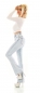 Preview: High Waist Bootcut Jeans mit mit Push Up Effekt in light blue