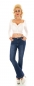 Preview: Moderne Flare Cut Bootcut Jeans in Vintage-Optik - dark blue