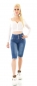 Preview: Sexy Caprijeans im Corsage-Look mit Push Up Effekt in blue washed