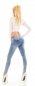 Preview: Skinny Jeans mit Push Up Effekt und Butterfly Prints in light blue