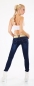 Preview: Moderne Skinny-Jeans mit breitem Stretch-Gürtel in dark blue