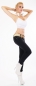 Preview: Skinny-Jeans mit Kontrastnähten und breitem Stretch-Gürtel - schwarz