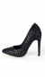 Preview: Pumps mit glamourösen Glitter-Effekt in schwarz