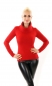 Preview: Taillierter Pullover mit extra breiten Rollkragen - rot