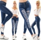 Preview: Stretch Jeans im modischen Destroyed-Look - blue washed