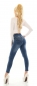 Preview: Figurbetonte High Waist Jeans mit Knopfleiste - blue washed