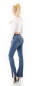 Preview: Bootcut-Jeans im Used-Look mit seitlichem Beinschlitz - blue washed