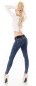 Preview: Sexy Slim Fit Röhren-Jeans mit breitem Kontrast-Gürtel - acid blue