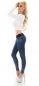 Preview: Sexy Slim Fit Röhren-Jeans mit breitem Kontrast-Gürtel - acid blue
