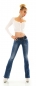 Preview: Used Bootcut-Jeans mit Stretch-Gürtel in blue washed