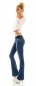 Preview: Used Bootcut-Jeans mit Stretch-Gürtel in blue washed