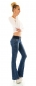 Preview: Used Bootcut-Jeans mit Stretch-Gürtel in blue washed